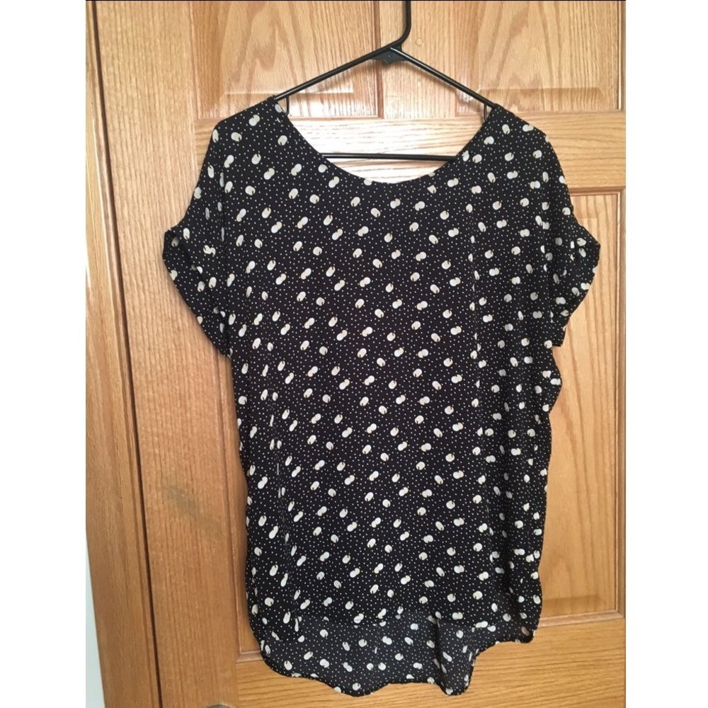 Pleione patterned black blouse